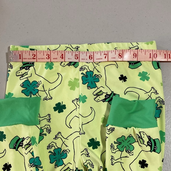 Wonder Nation, Boys PJ Set, Dinosaur, St. Patricks day 4 leaf clover, size 6 - Picture 9 of 13